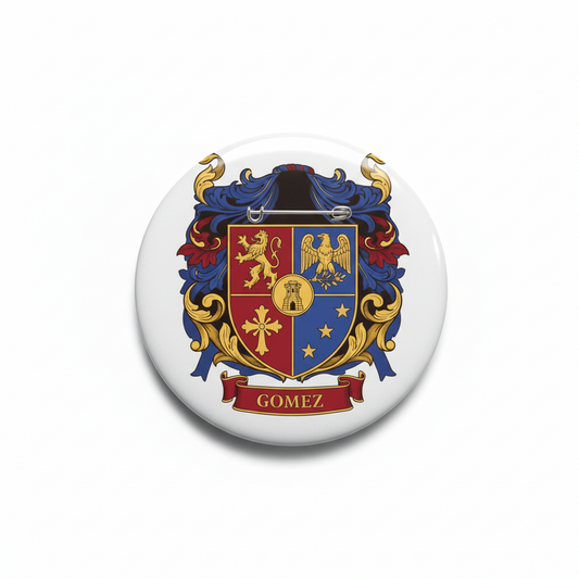 Gomez Family Crest Fridge Pinback 3-inch