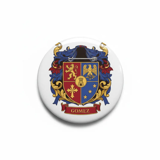 Gomez Family Crest Fridge Pinback 3-inch - My Pinbacks