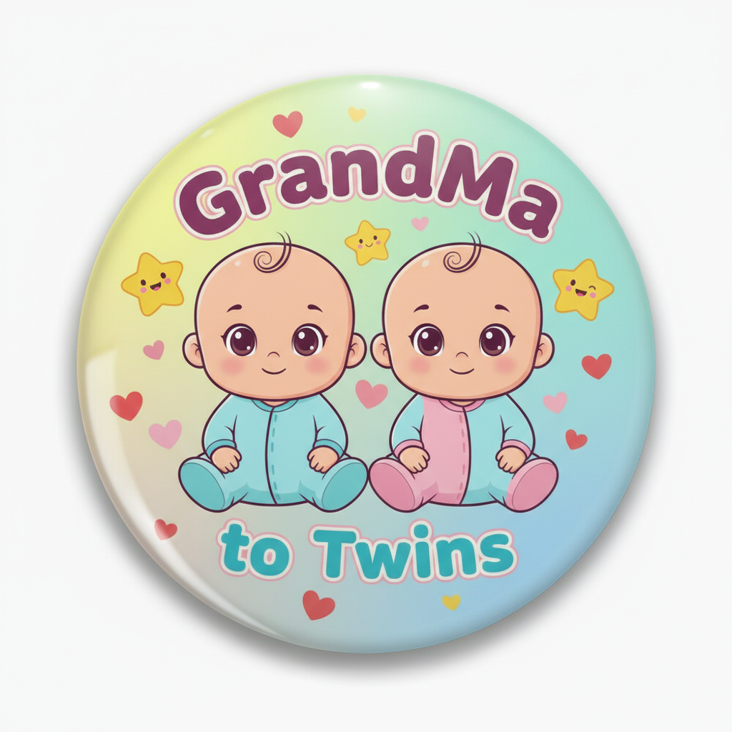 GrandMa to Twins Pinback 2.25-inch (B)