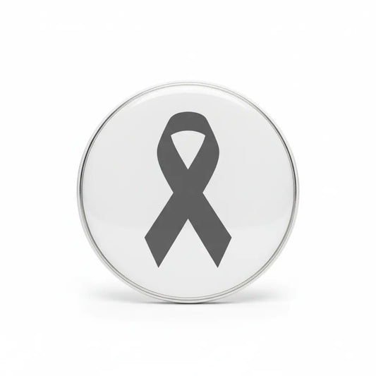Gray Ribbon Awareness Pinback 2.25-inch