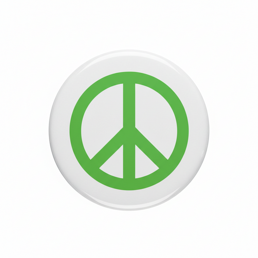 Green Peace Symbol Button Pinback 2.25-inch