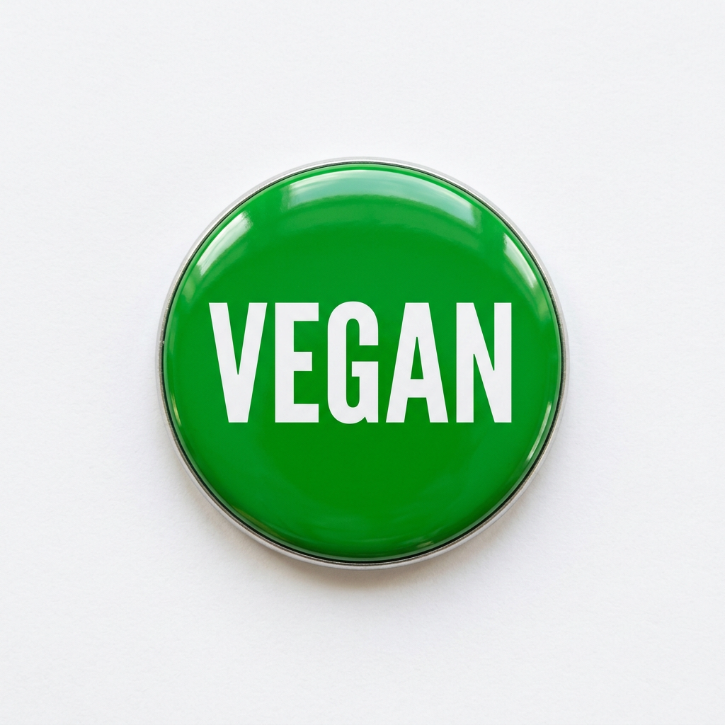 Green Vegan Pin Button 2.25-inch