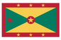 Grenada flag mousepad, close-up with red border, yellow fields, green center circle star