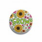 Grow Floral Button Pinback 2.25-inch