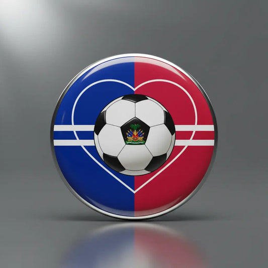 Haiti Football Soccer Love Heart Pinback 2.25-inch - My Pinbacks