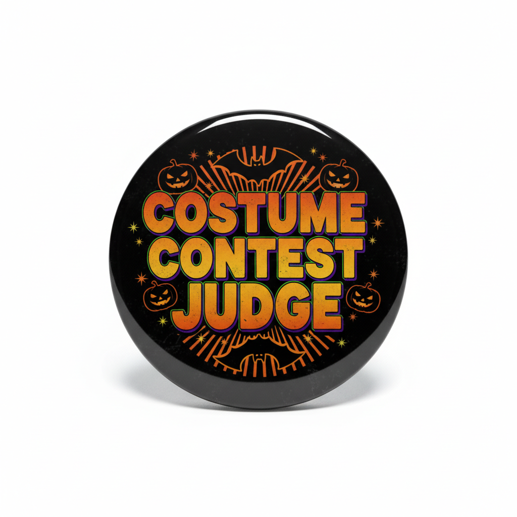 Halloween Costume Contest Judge Badge Pinback 2.25-inch