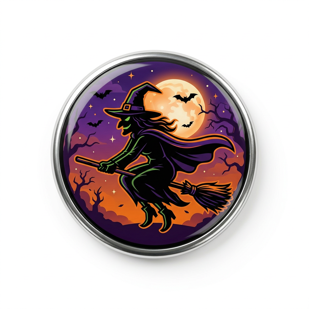 Halloween Wicked Witch Pin Button 2.25-inch