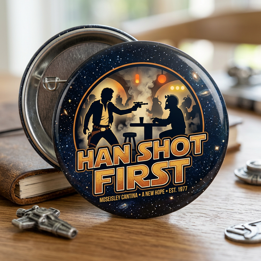 Han shot first Pin Button 2.25-inch