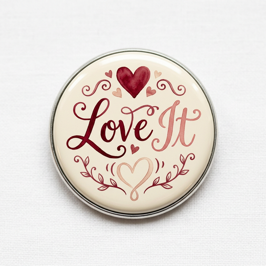 Handwritten Love It Pin Button 2.25-inch