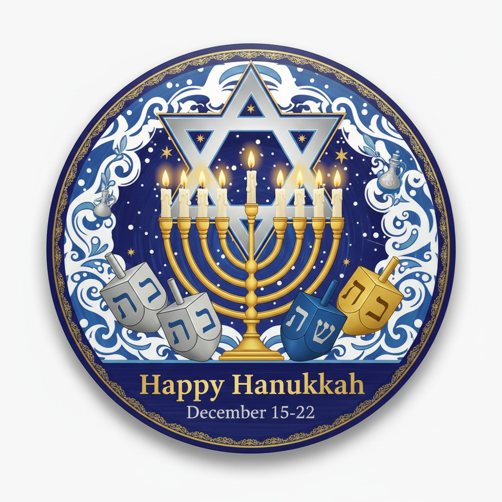 Hanukkah (December 15-22) Pinback 2.25-inch