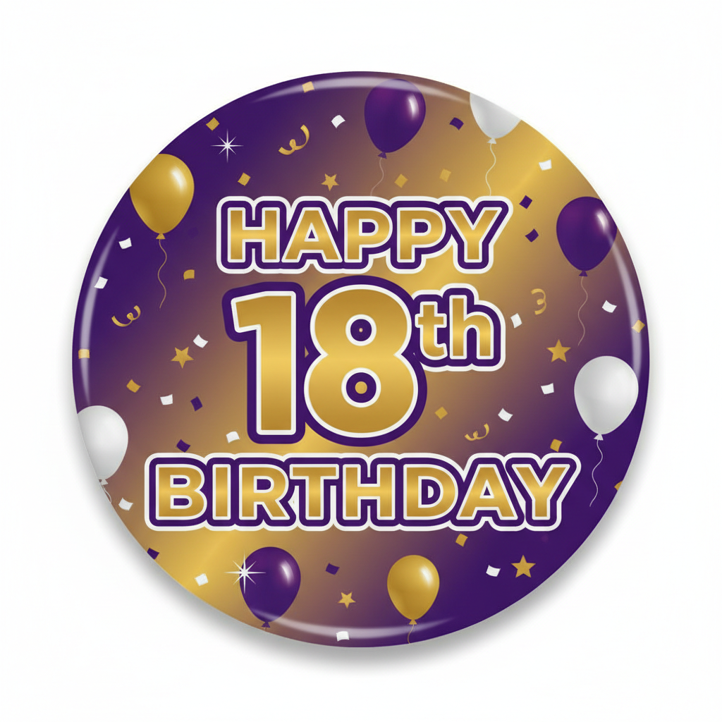 Happy 18th Birthday Pinback 2.25-inch