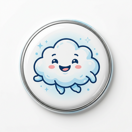 Happy Cloud Pin Button 2.25-inch