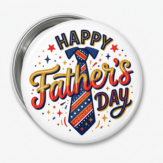 Happy Fathers Day Tie Pin Button 2.25-inch