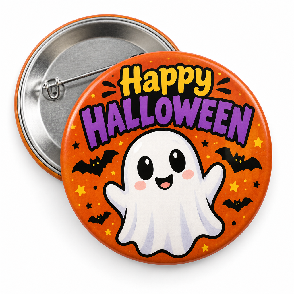 Happy Halloween Ghost Pin Button 2.25-inch
