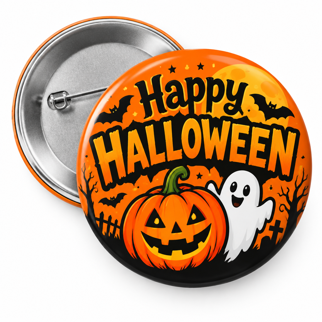 Happy Halloween Pin Button 2.25-inch
