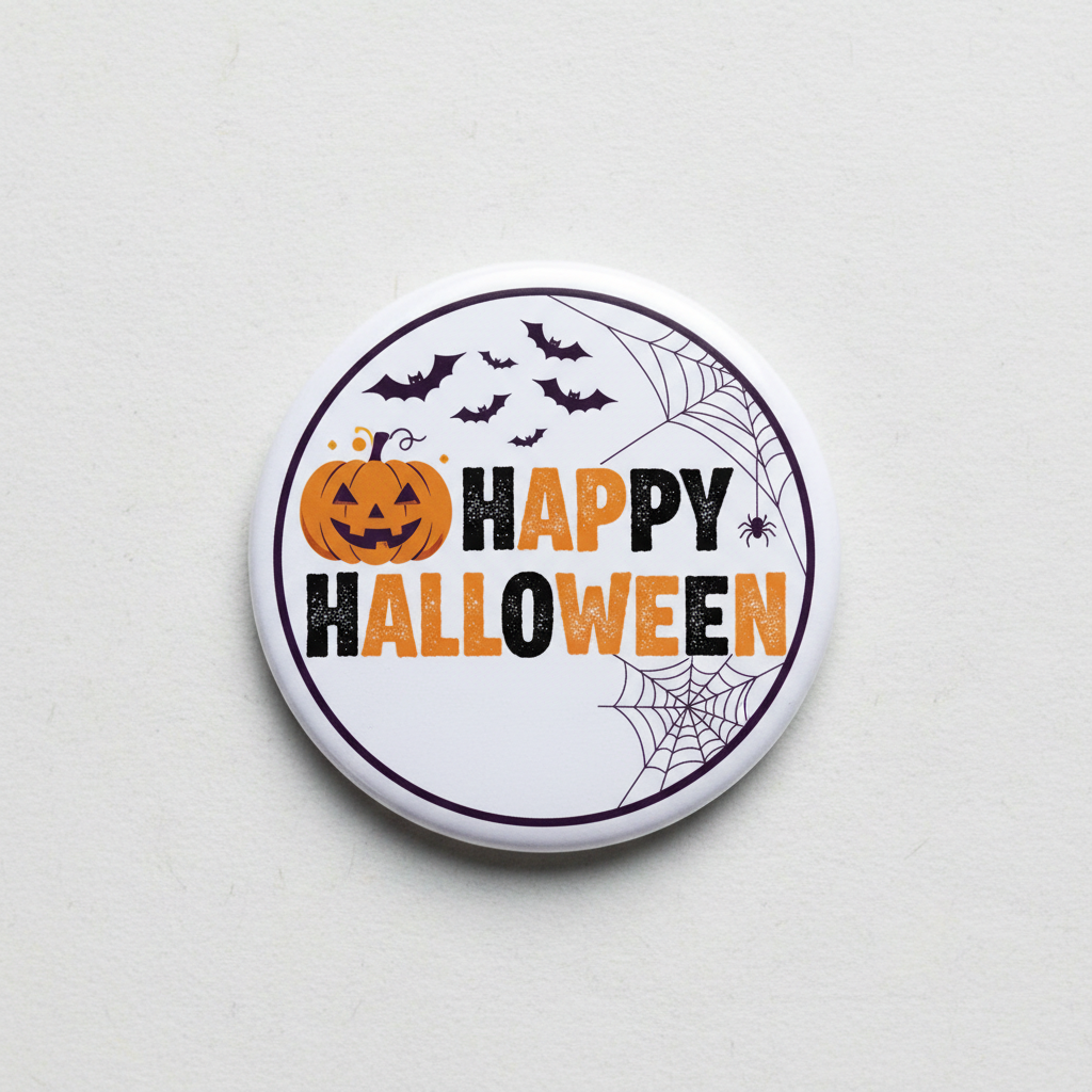 Happy Halloween Sign Pin Button 2.25-inch