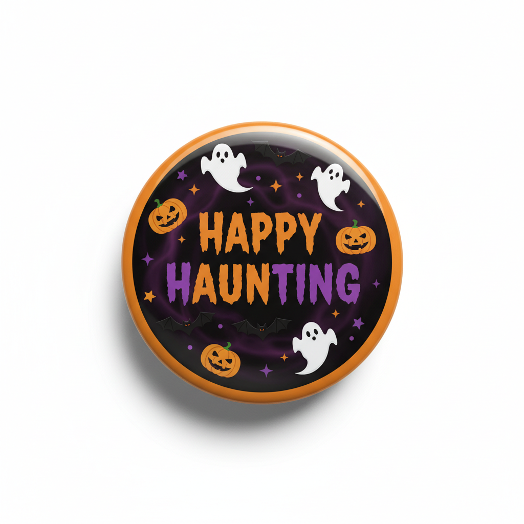 Happy Haunting Halloween Pinback 2.25-inch