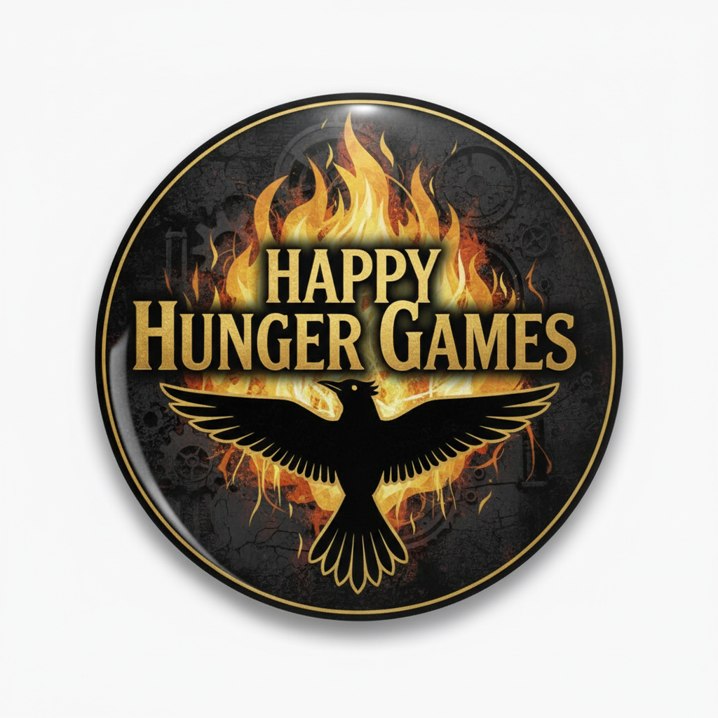 Happy Hunger Games Pinback 2.25-inch Mypinbacks.com