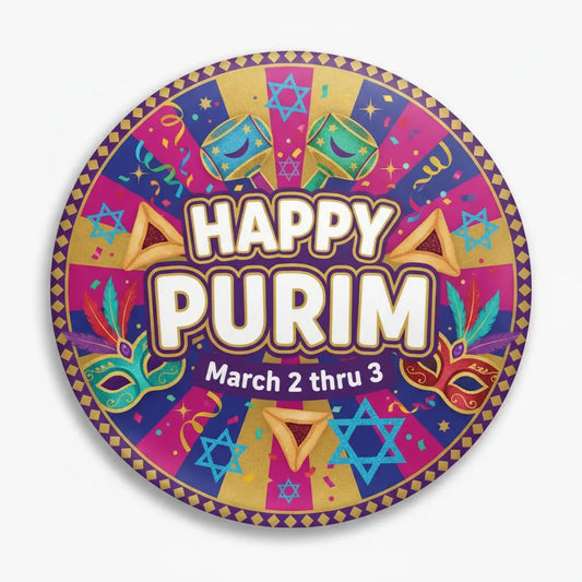 Happy Purim - March 2 thru 3 Pinback 2.25-inch