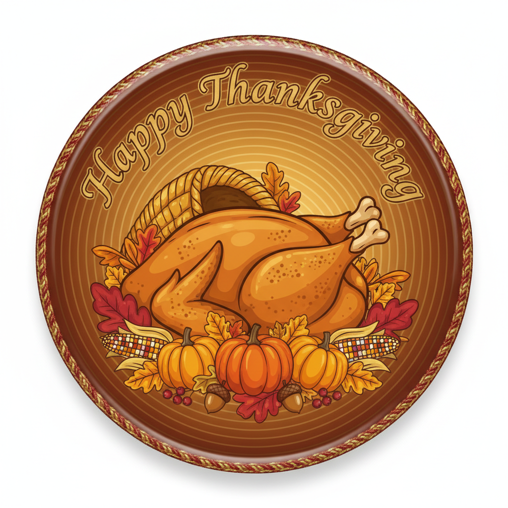 Happy Thanksgiving Pinback 2.25-inch