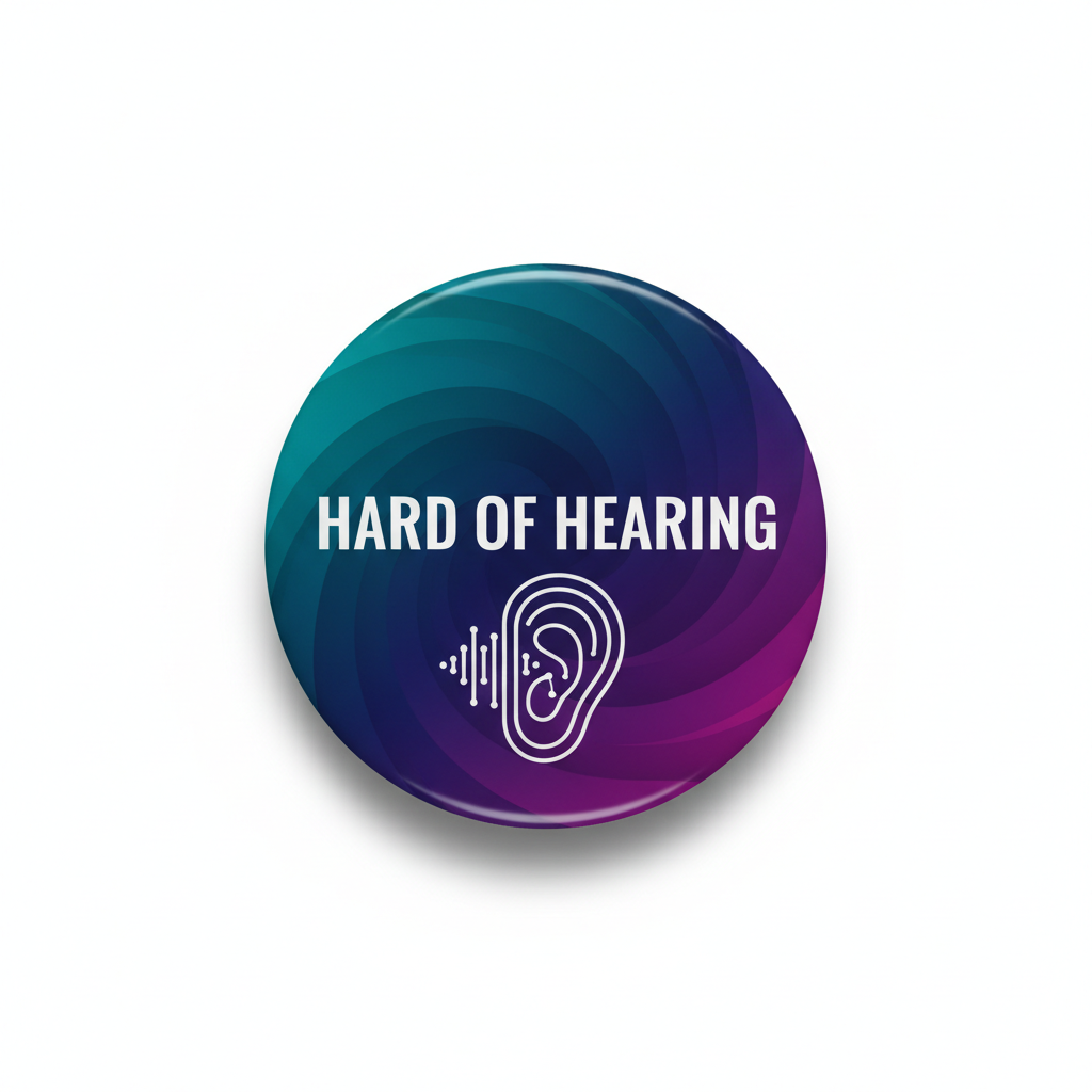 Hard of Hearing Pin Button 2.25-inch