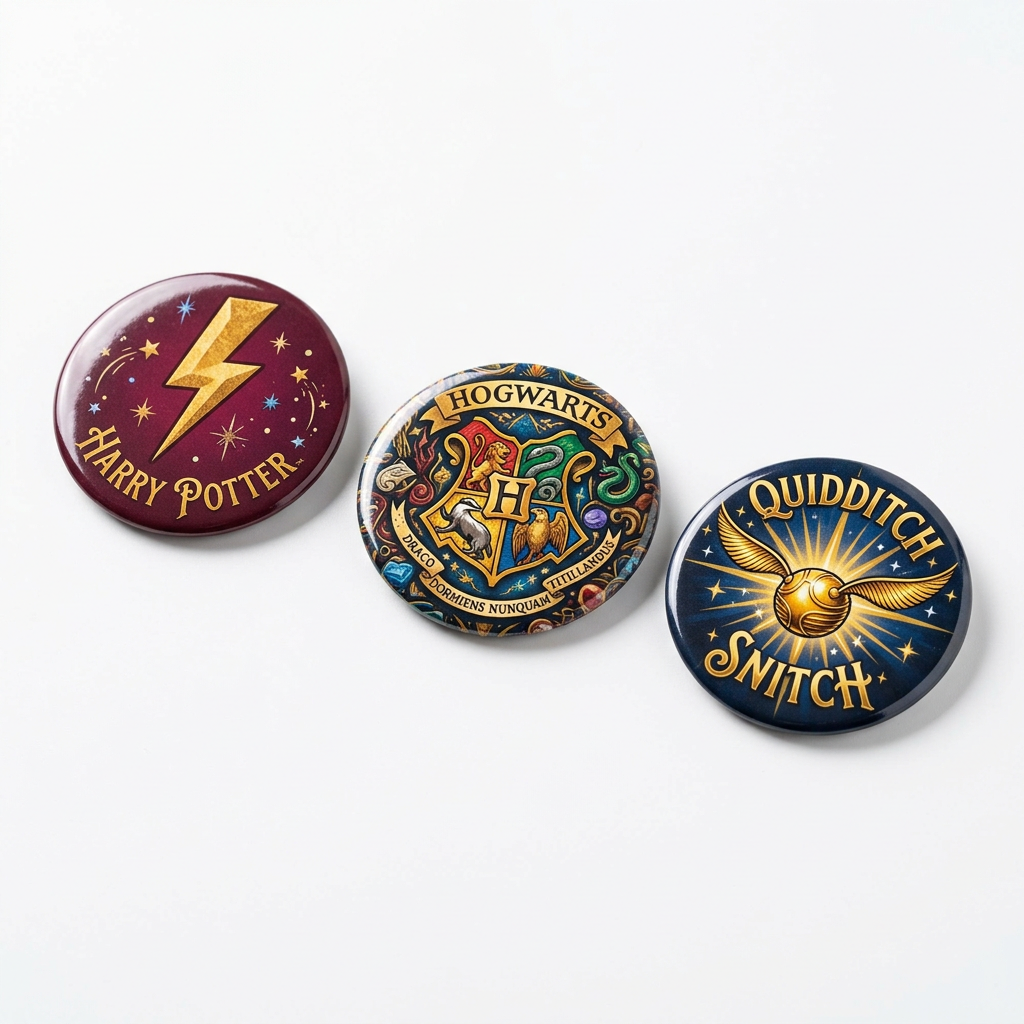 Harry Potter 3 Pcs Pin Button 2.25-inch