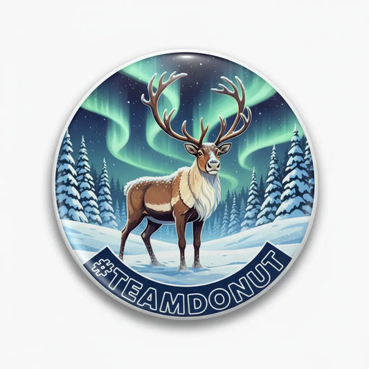 HashtagTEAMDONUT Reindeer in Lapland Pinback 2.25-inch