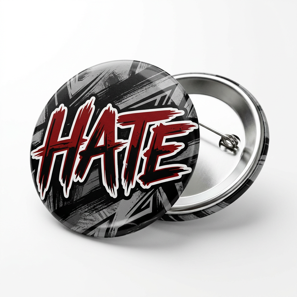 Hate Pin Button 2.25-inch