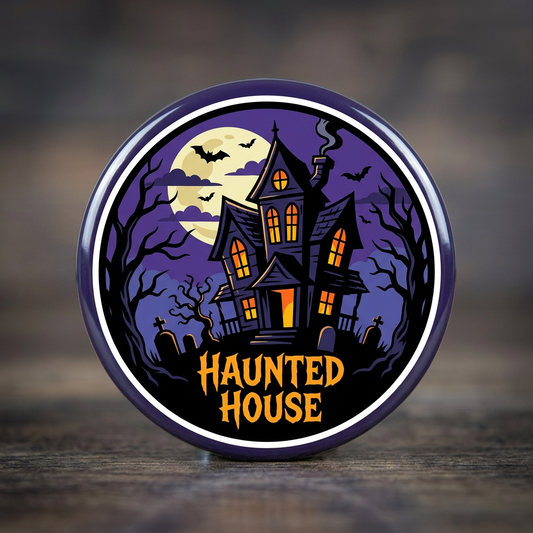 Haunted House Pin Button 2.25-inch
