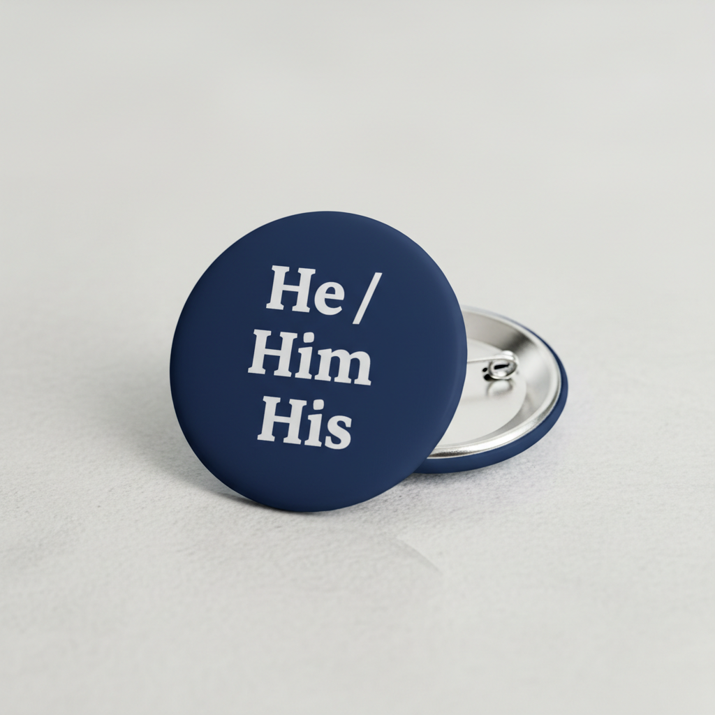 He Him His Pronoun Pinback 2.25-inch
