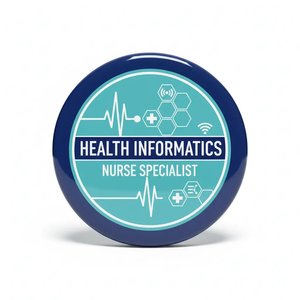 Health Informatics Nurse Specialist Pin Button 2.25-inch - mypinbacks.com