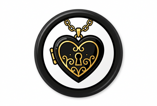Heart Lockett Black Pin Button 2.25-inch