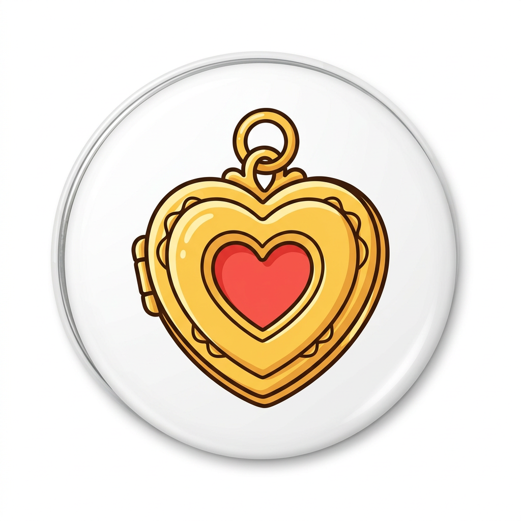 Heart Lockett Pin Button 2.25-inch