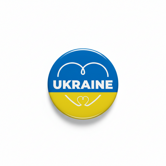 10 Pcs Heart Ukraine Love Ukrainian v2 Pinback 2.25-inch