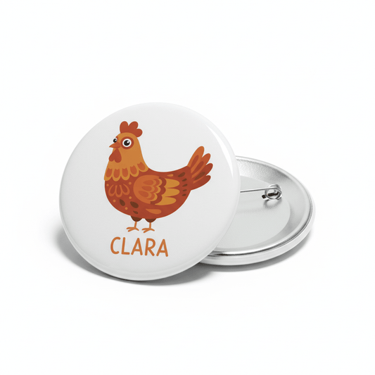 Hen Chicken Personalized Pinback 2.25-inch - My Pinbacks