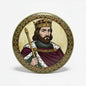 HENRY II ENGLAND round pinback button with crowned king holding a scepter