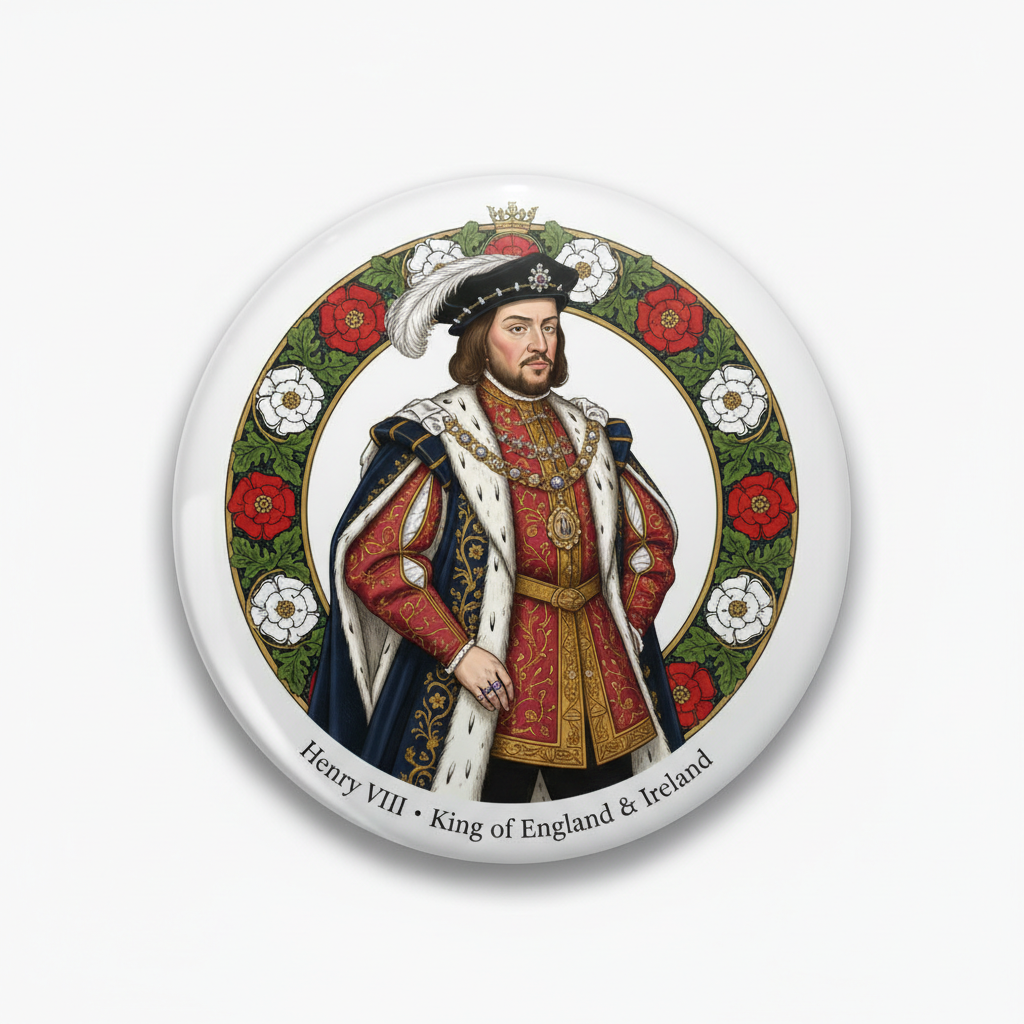 Henry VIII King of England Ireland Pinback 2.25-inch Mypinbacks.com