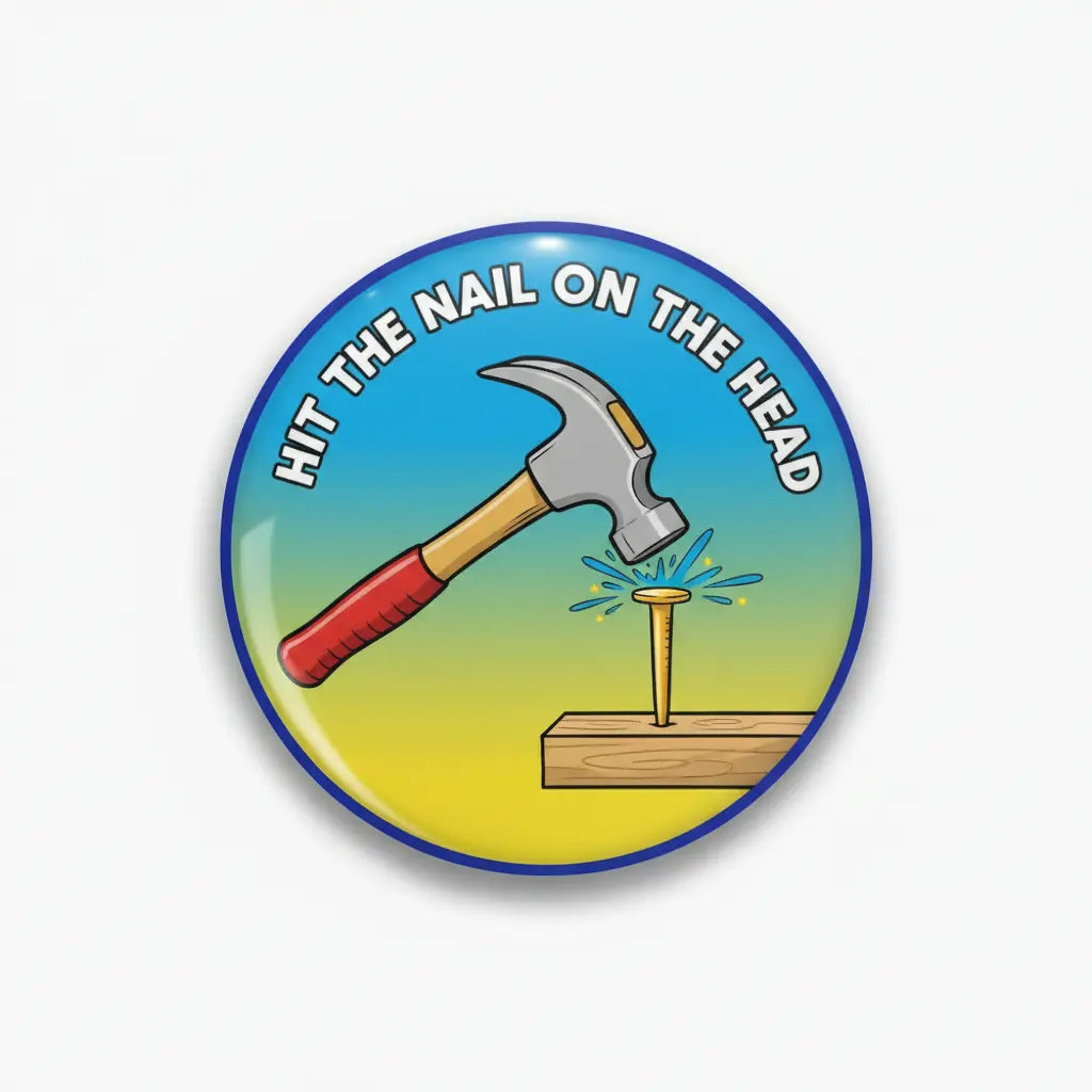 Hit the nail on the head Pin Button 2.25-inch - mypinbacks.com