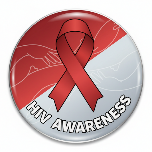 HIV Awareness Pinback 2.25-inch