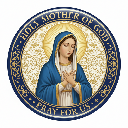 Holy Mother of God Pray for Us Pinback 2.25-inch