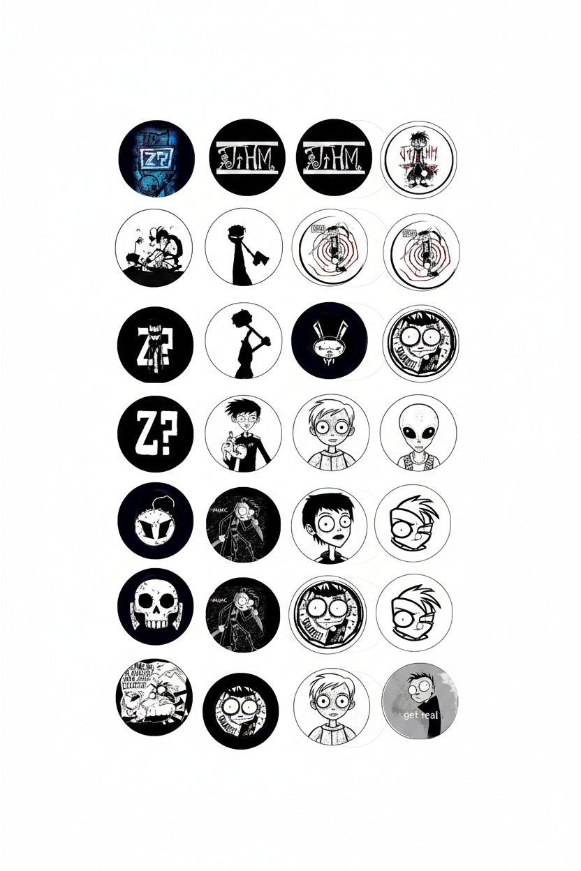 24 Pcs Johnny the Homicidal Maniac 1.25-inch mypinbacks.com