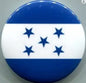 Honduras flag enamel pinback, round 1.25-inch with blue-white bands and five stars