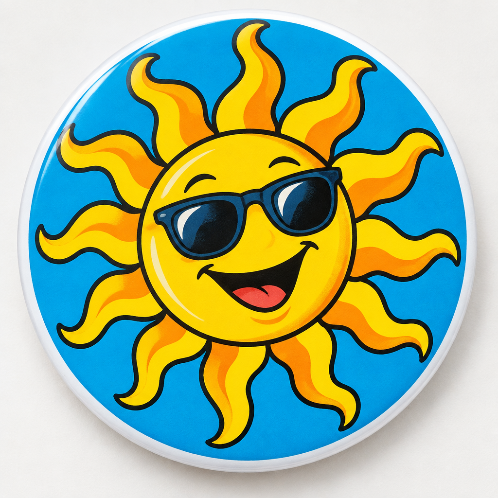 Hot summer sun Pin Button 2.25-inch