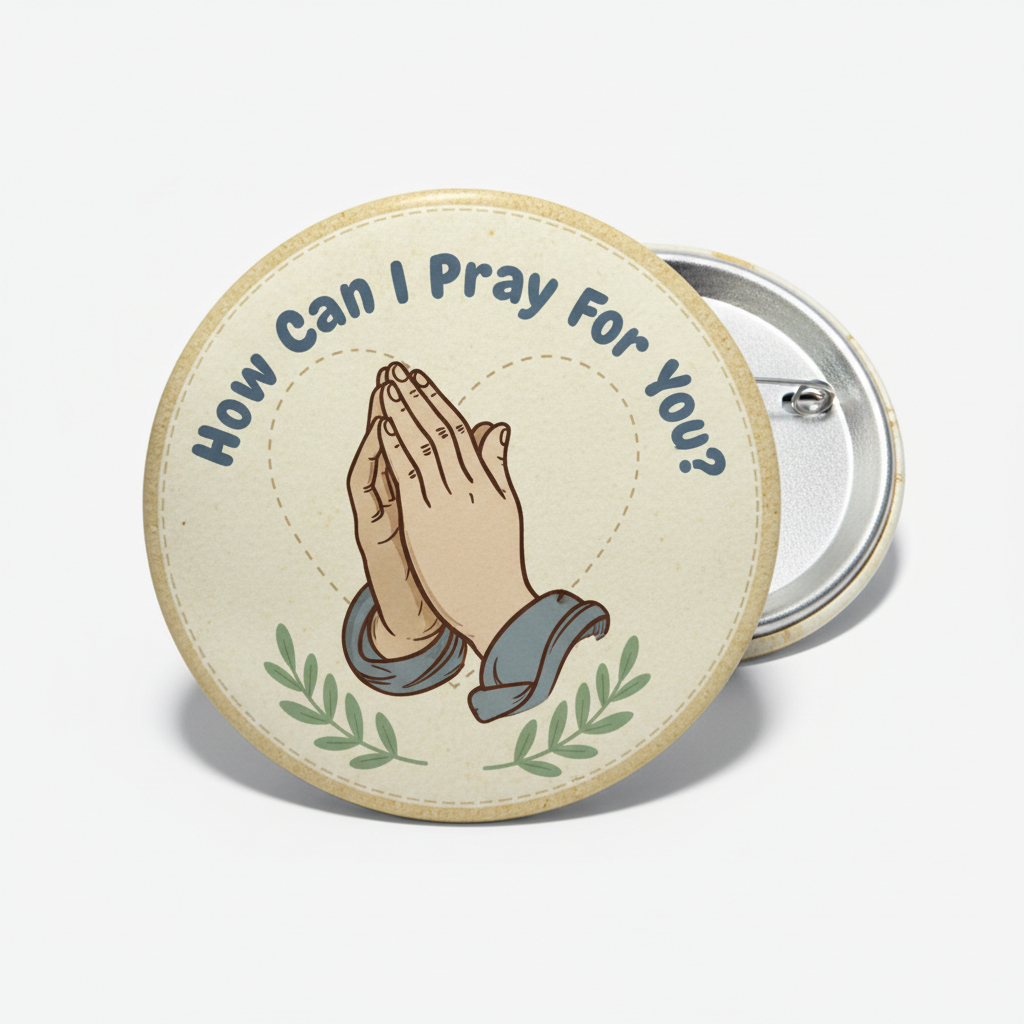 How Can I Pray For You? Pinback 2.25-inch white 10 Pcs