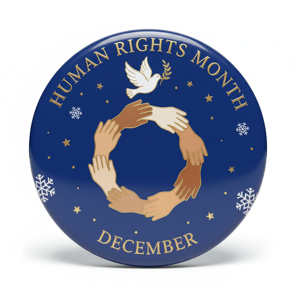 Human Rights Month (December) Pinback 2.25-inch