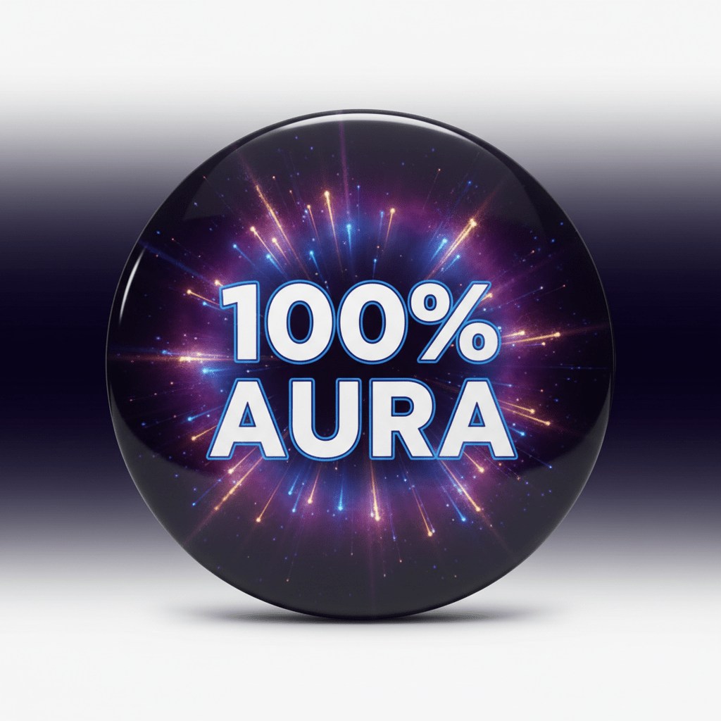 Hundred Percent Aura Pinback 2.25-inch - My Pinbacks