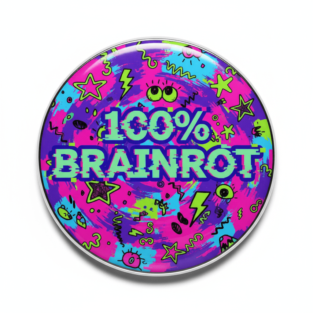 Hundred Percent Brainrot Pinback 2.25-inch - My Pinbacks