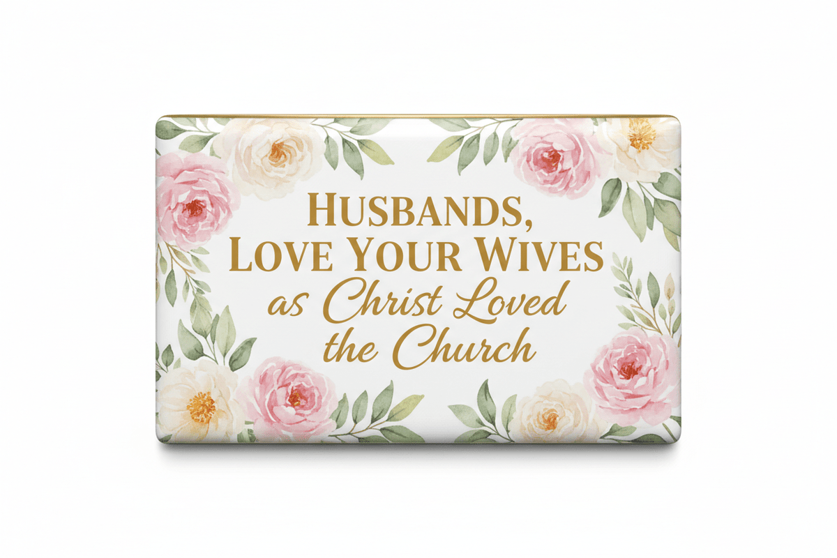 Husbands love your wives as Christ loved the church Acrylic Fridge Magnetic 3-inch x 4-inch - My Pinbacks