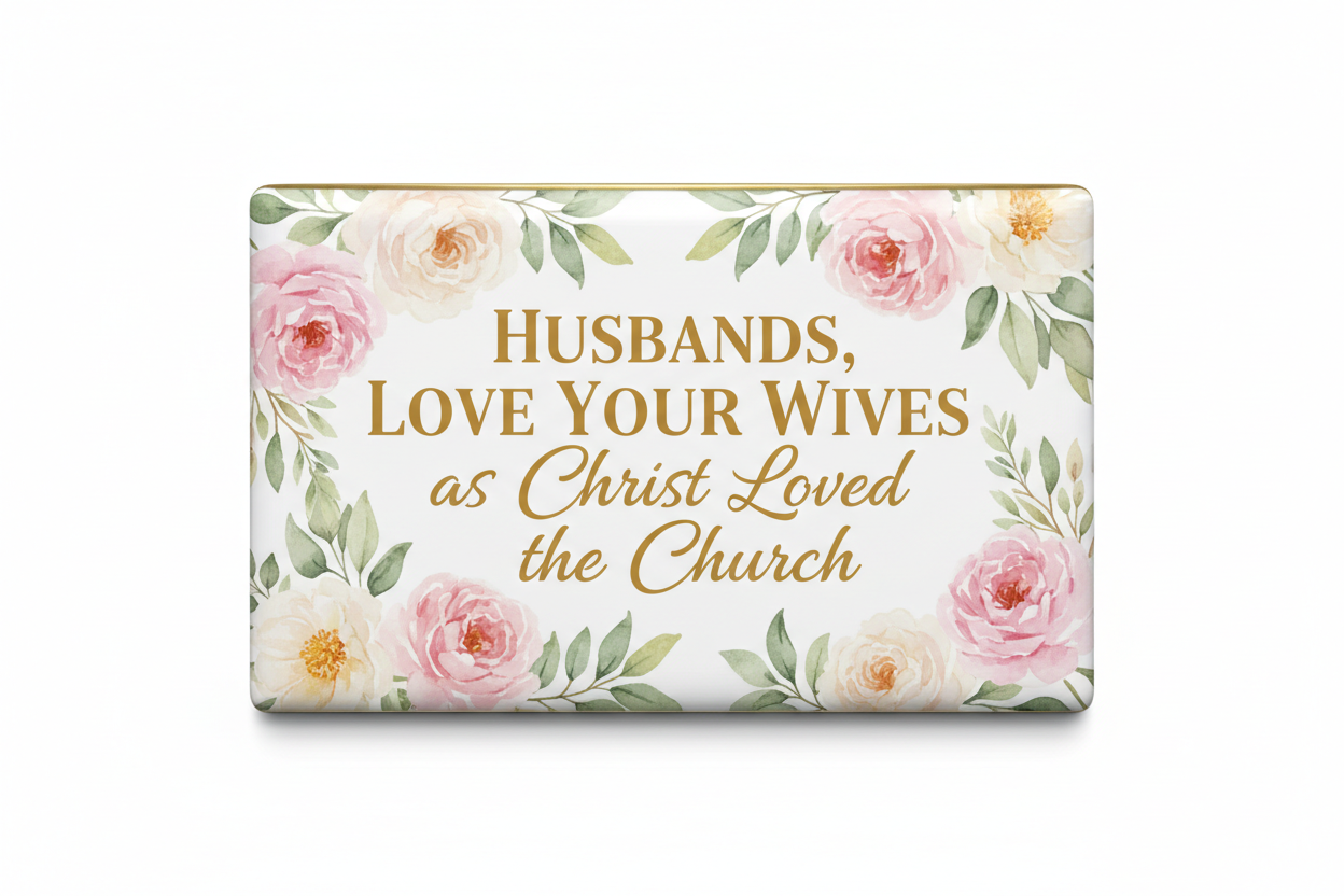 Husbands love your wives as Christ loved the church Acrylic Fridge Magnetic 3-inch x 4-inch