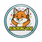 2.25-inch pinback button with cartoon fox and 'Ignoring You' text